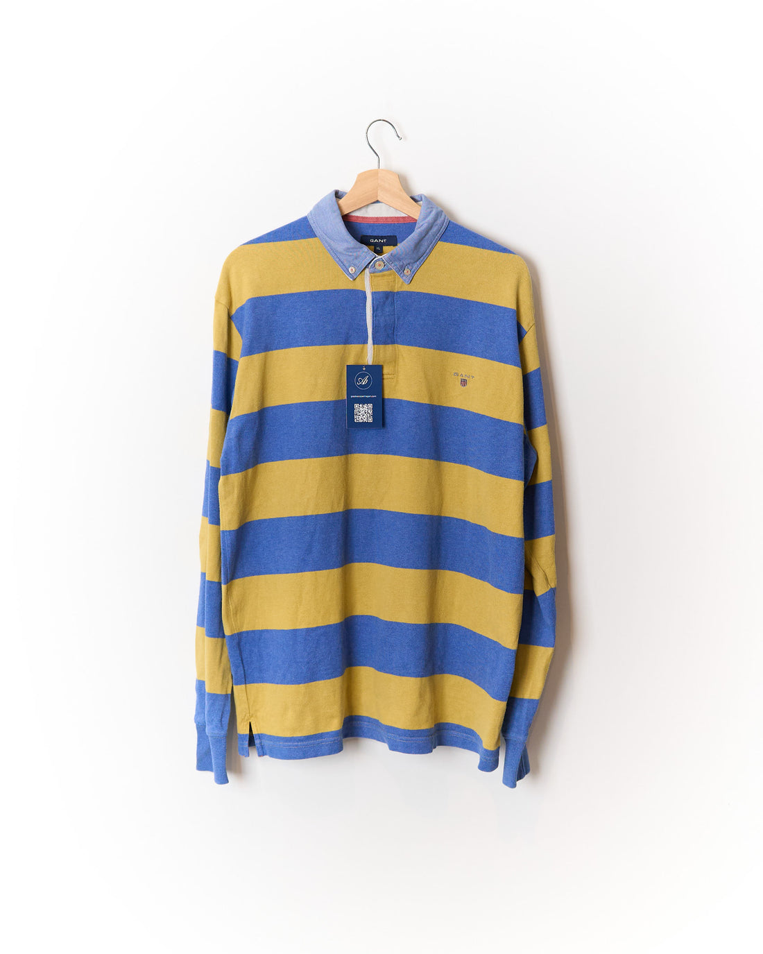 Gant Yellow and Blue Striped Cotton Rugger