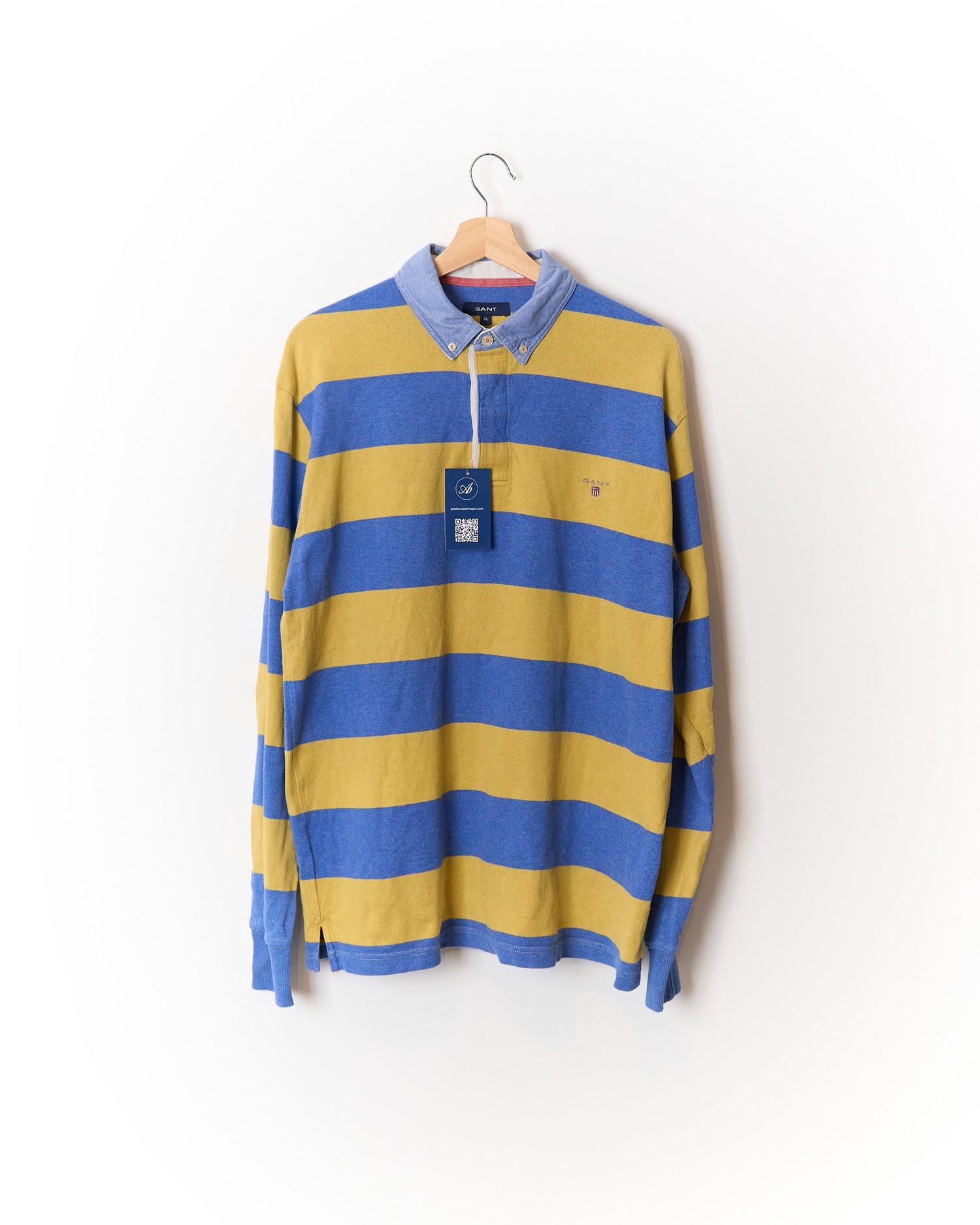 Gant Yellow and Blue Striped Cotton Rugger