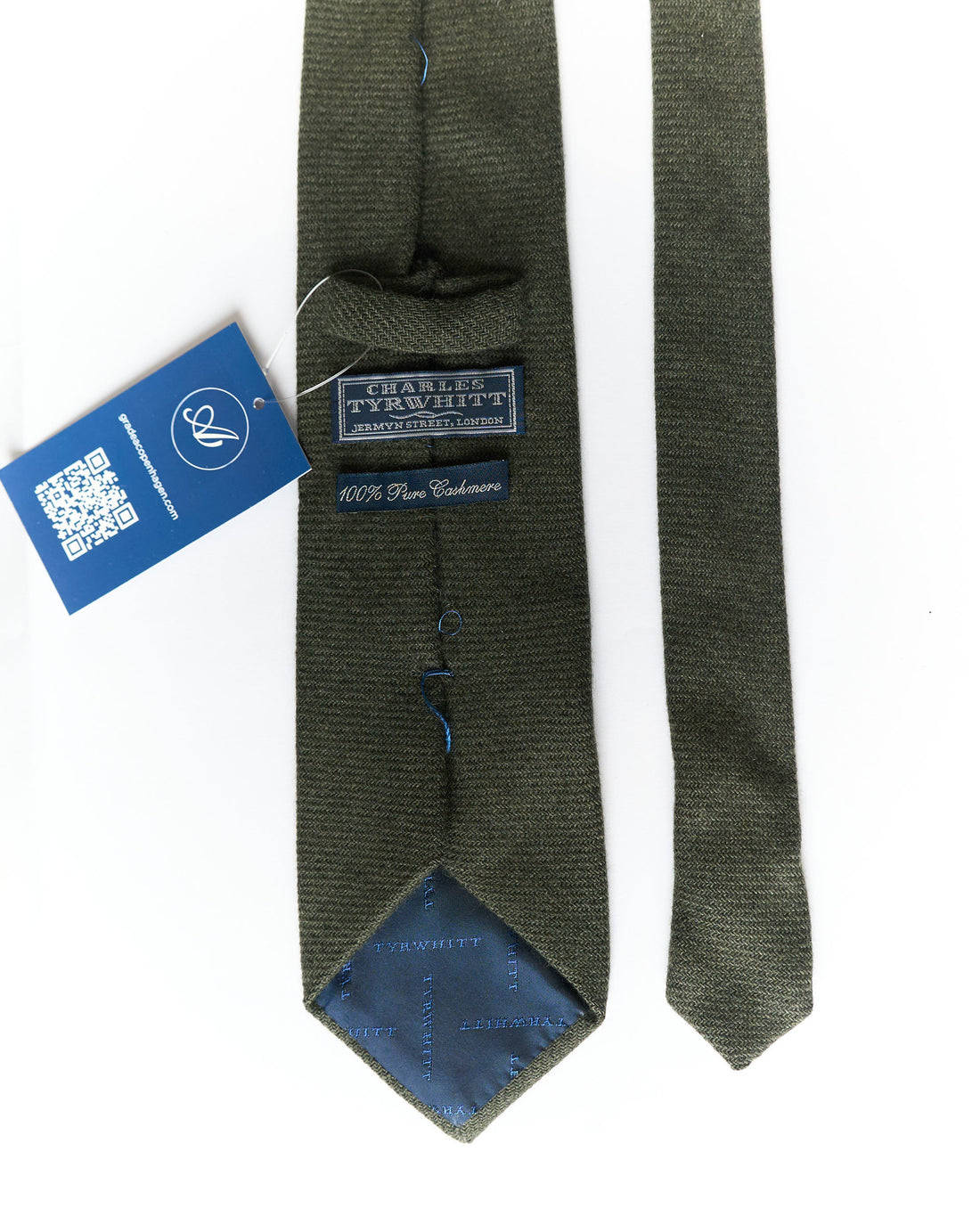 Charles Tyrwhitt Dunkelgrüne Kaschmirkrawatte