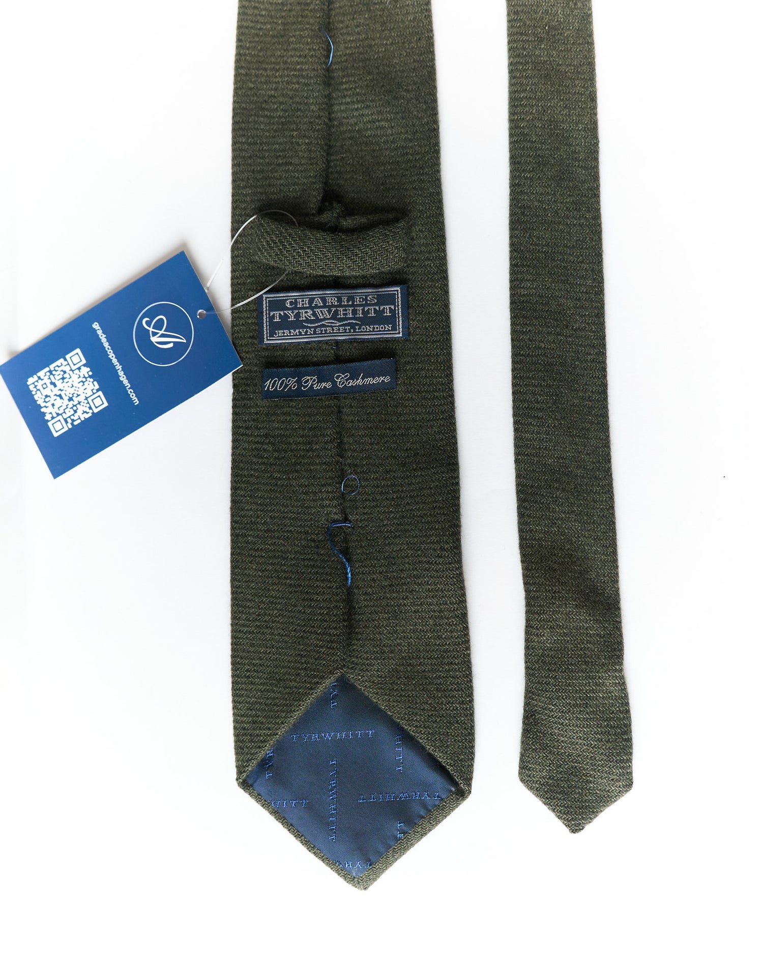 Charles Tyrwhitt Dunkelgrüne Kaschmirkrawatte