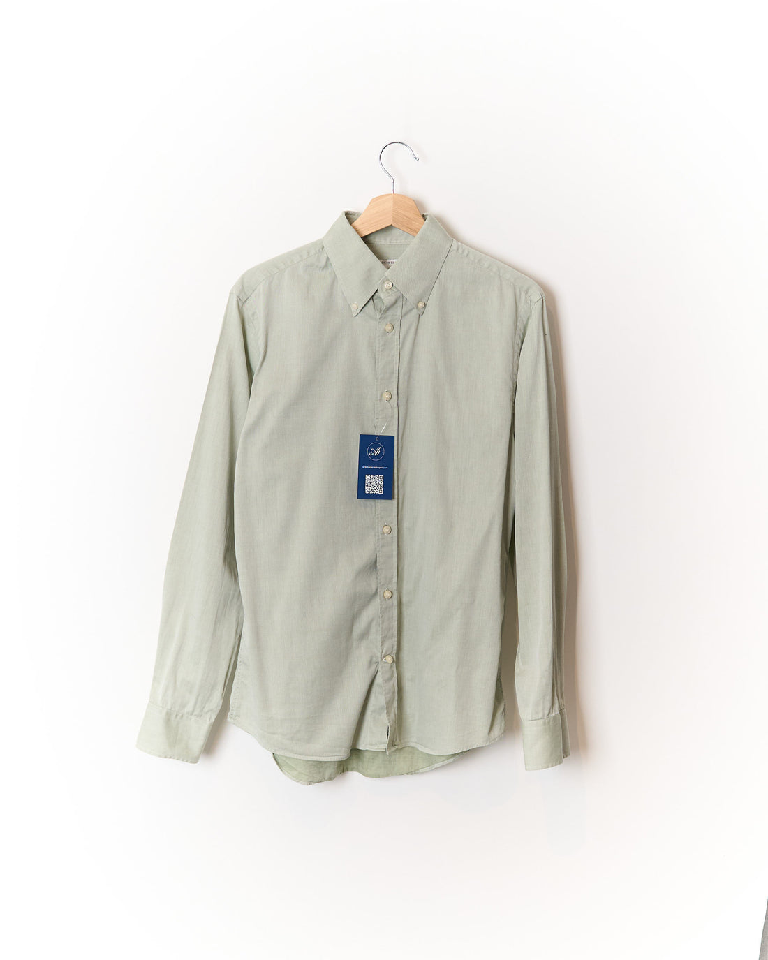 Tiger of Sweden Light Green Fablo Slim Button Down Cotton Shirt
