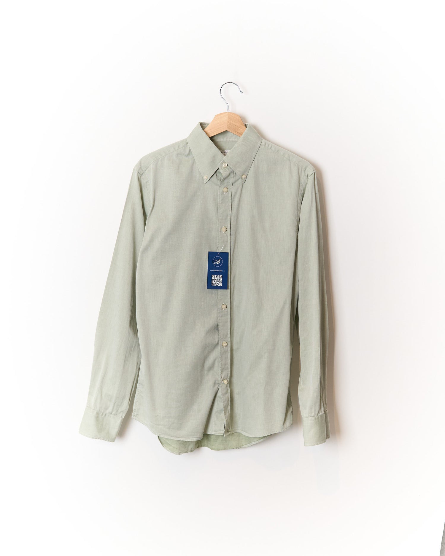 Tiger of Sweden Light Green Fablo Slim Button Down Cotton Shirt