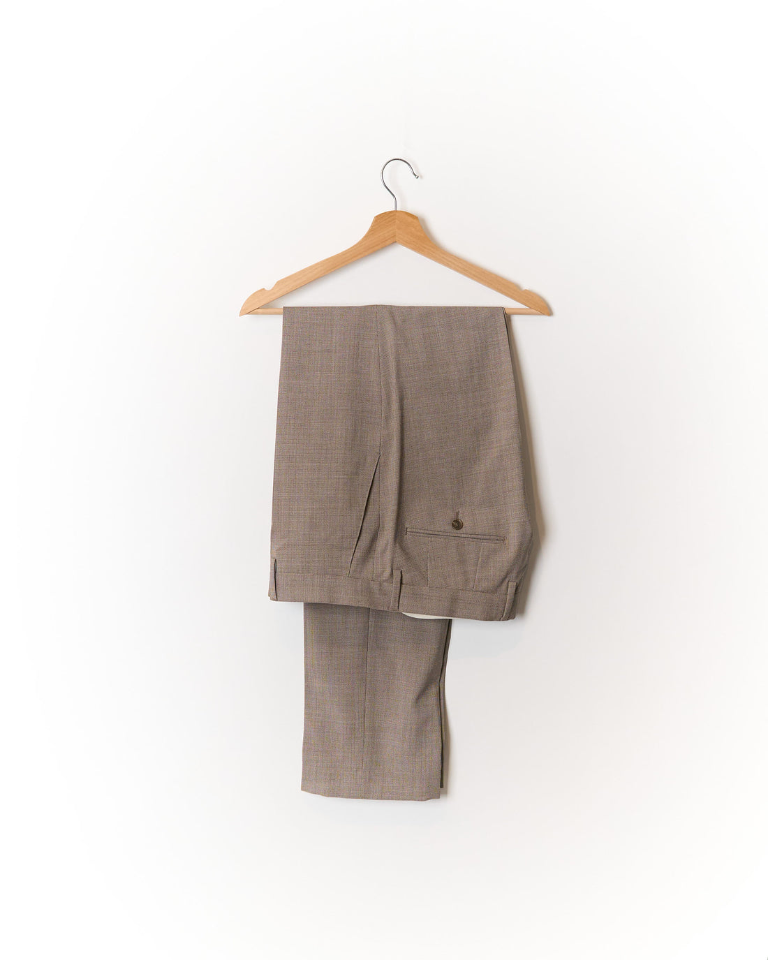 Hugo Boss Light Brown Checkered Straight Leg Virgin Wool Suit