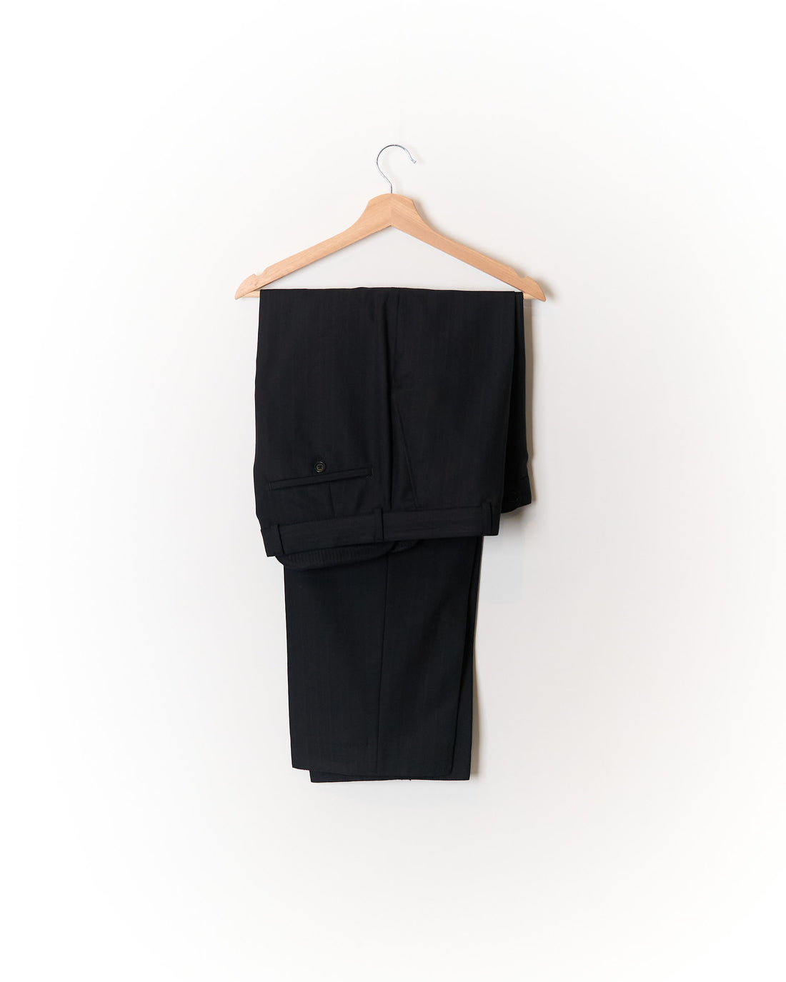 Webmore Black Striped Straight Leg Wool Suit