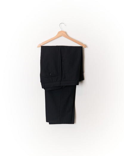 Webmore Black Striped Straight Leg Wool Suit