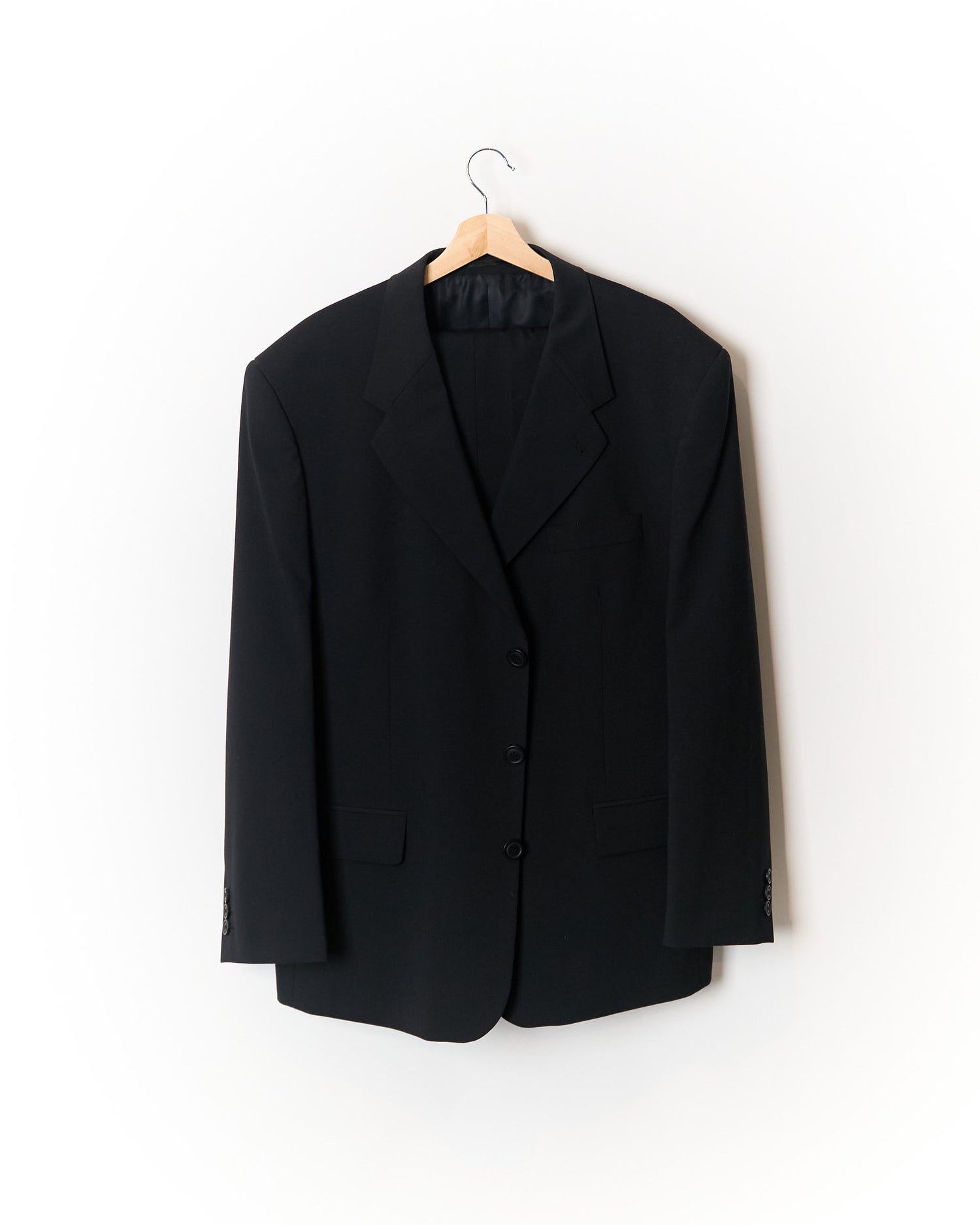 Dynast Black Straight Leg Wool Suit
