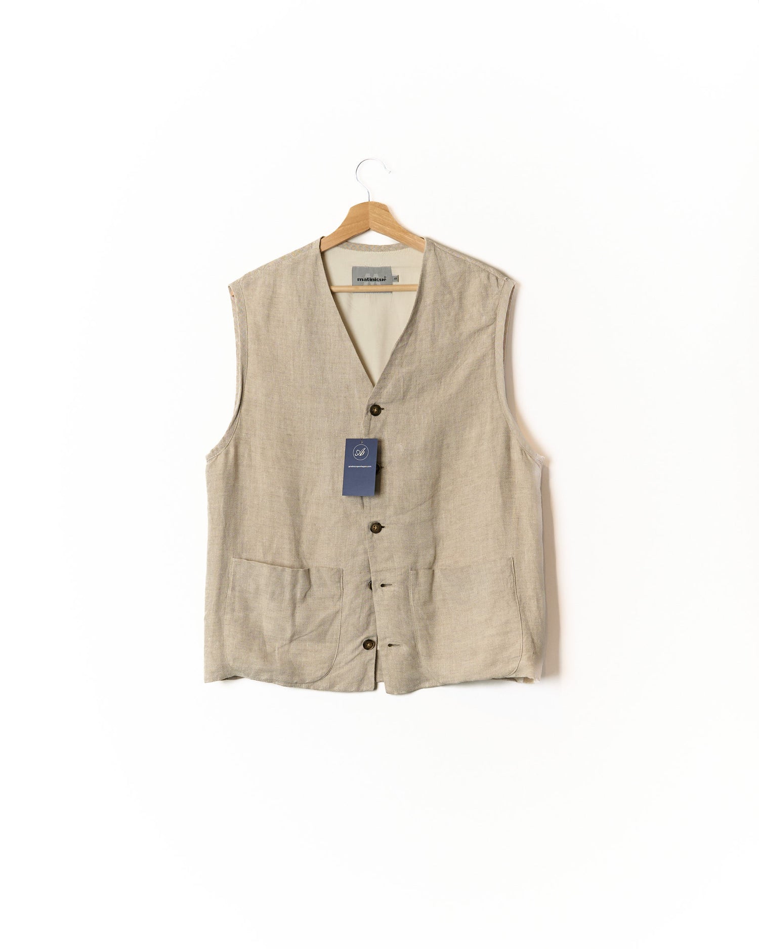 Matinique Vintage Sand Linen Vest