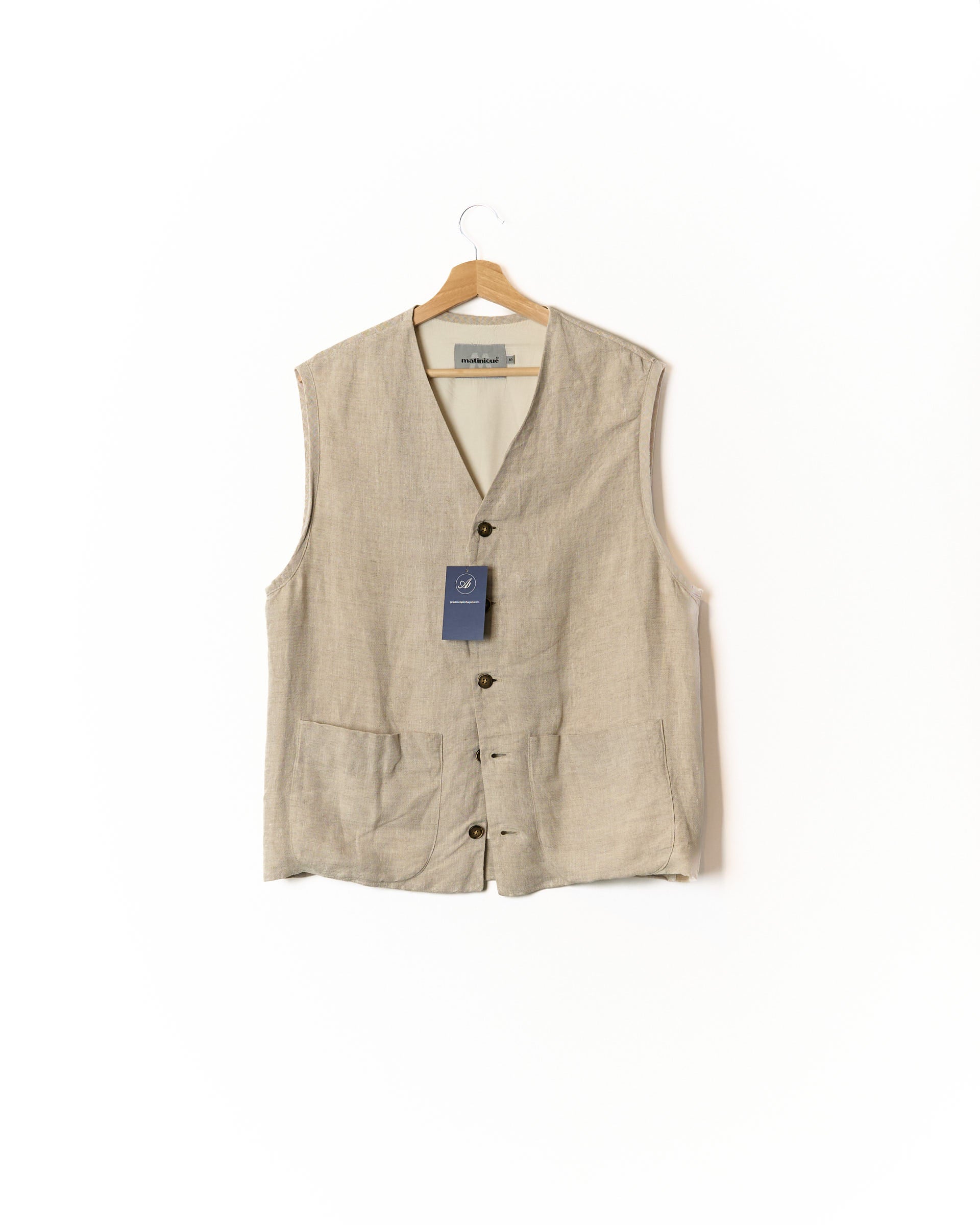 Matinique Vintage Sand Linen Vest