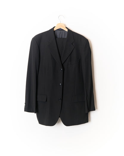 Kenzo Homme Black Pinstripe Wool Suit