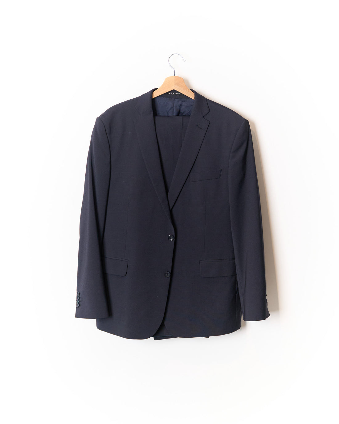 Oscar Jacobson Navy Pinstripe Floyd Wool Suit