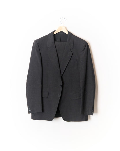 Dark Pinstripe Wide Leg Wool Suit