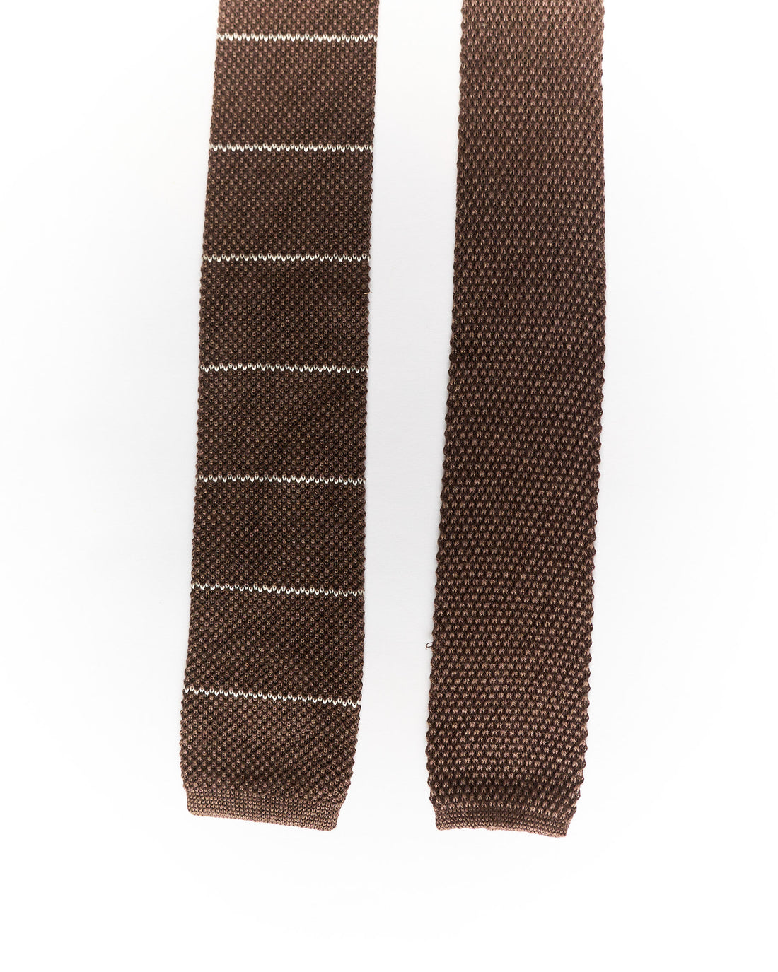 Brown Striped Knit Tie
