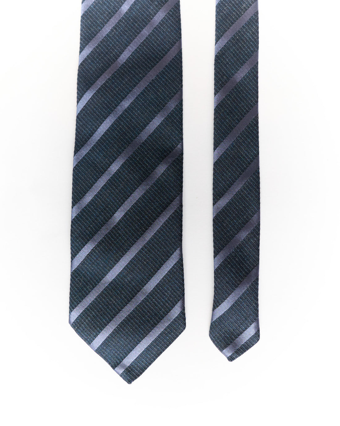Purple and Blue Striped Wool and Silk Tie