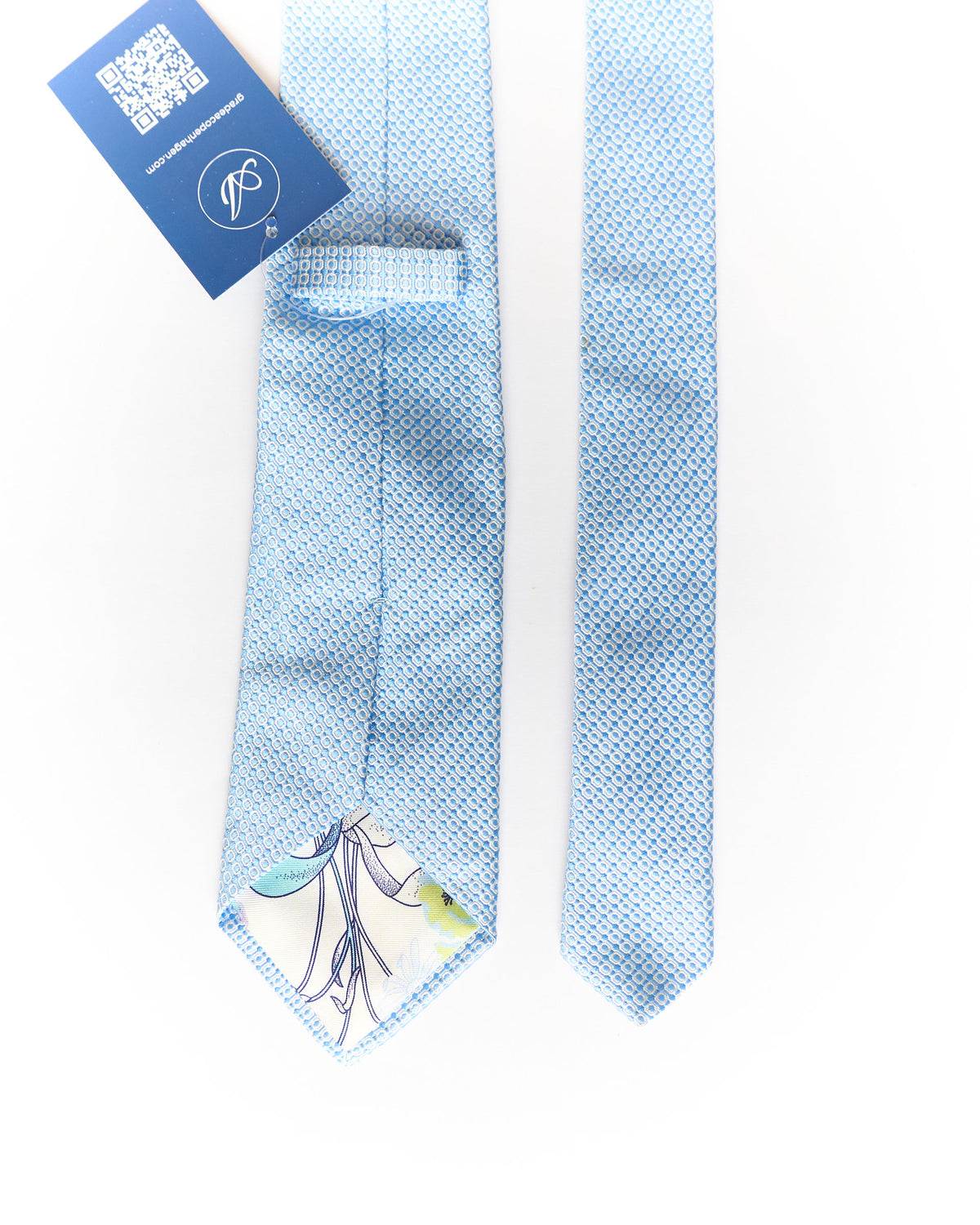 Eton Light Blue Dotted Silk Tie