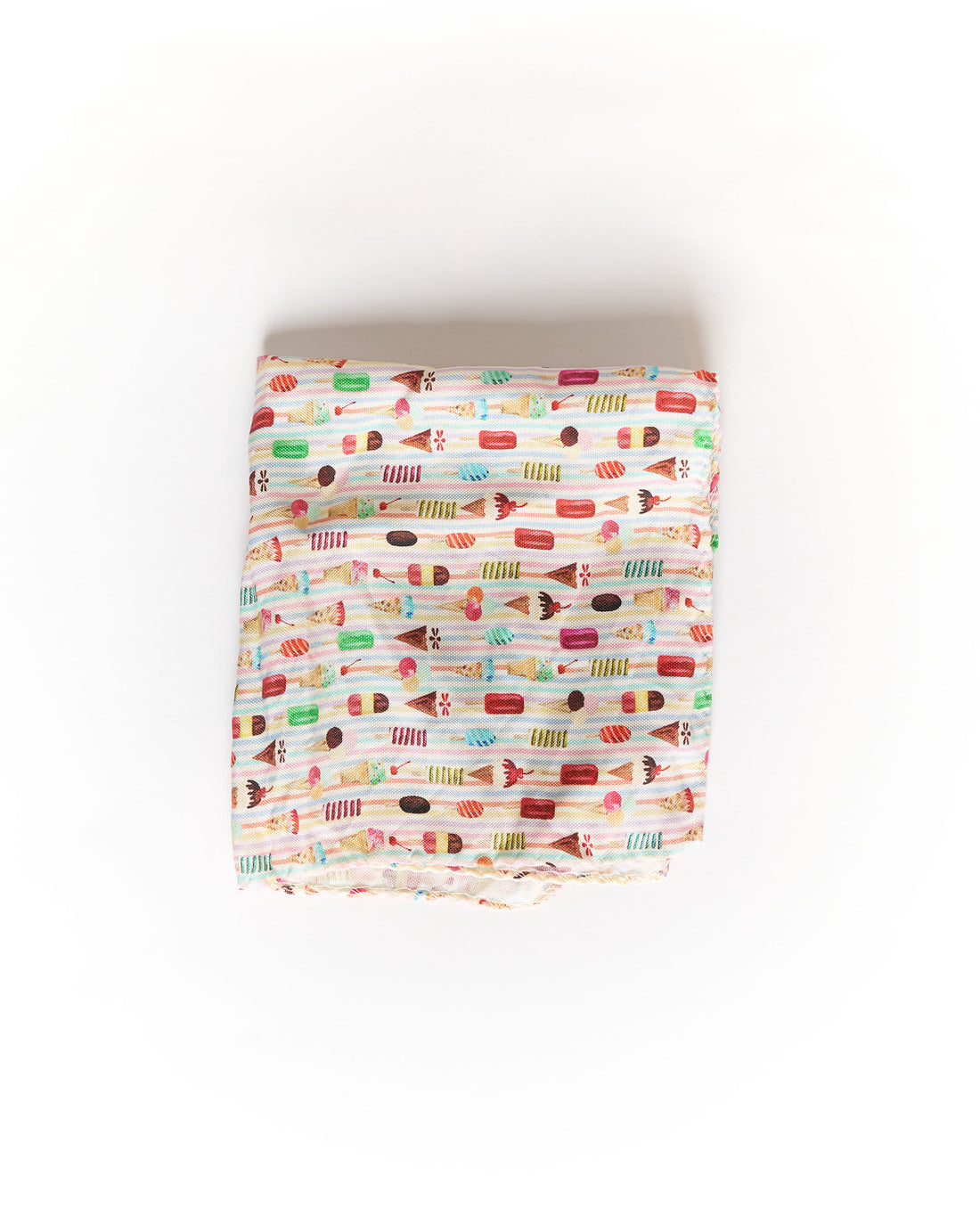 Eton Striped Gelato Print Silk Pocket Square