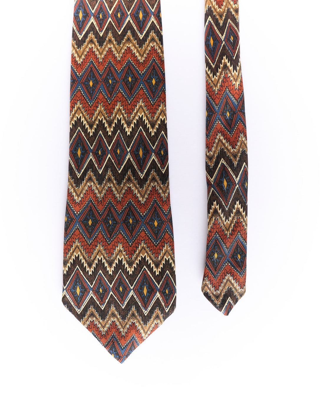 Jeff Banks London Brown and Orange Vintage Silk Tie