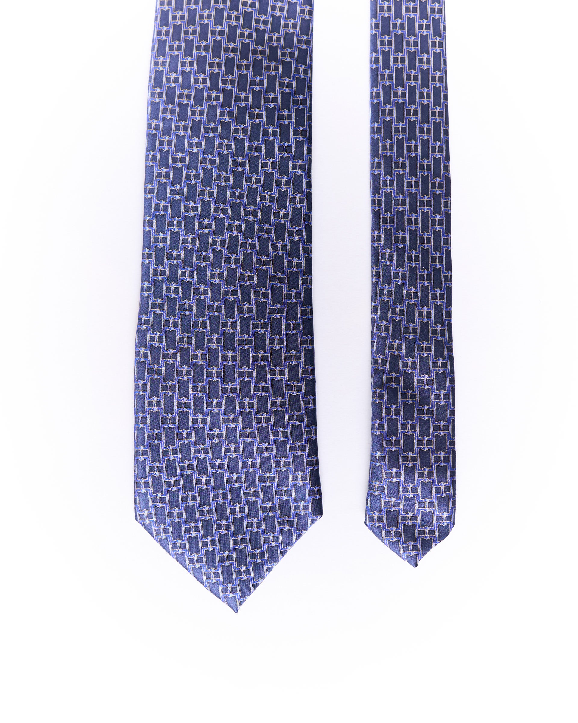 Tie Rack London Navy and Purple Silk Tie
