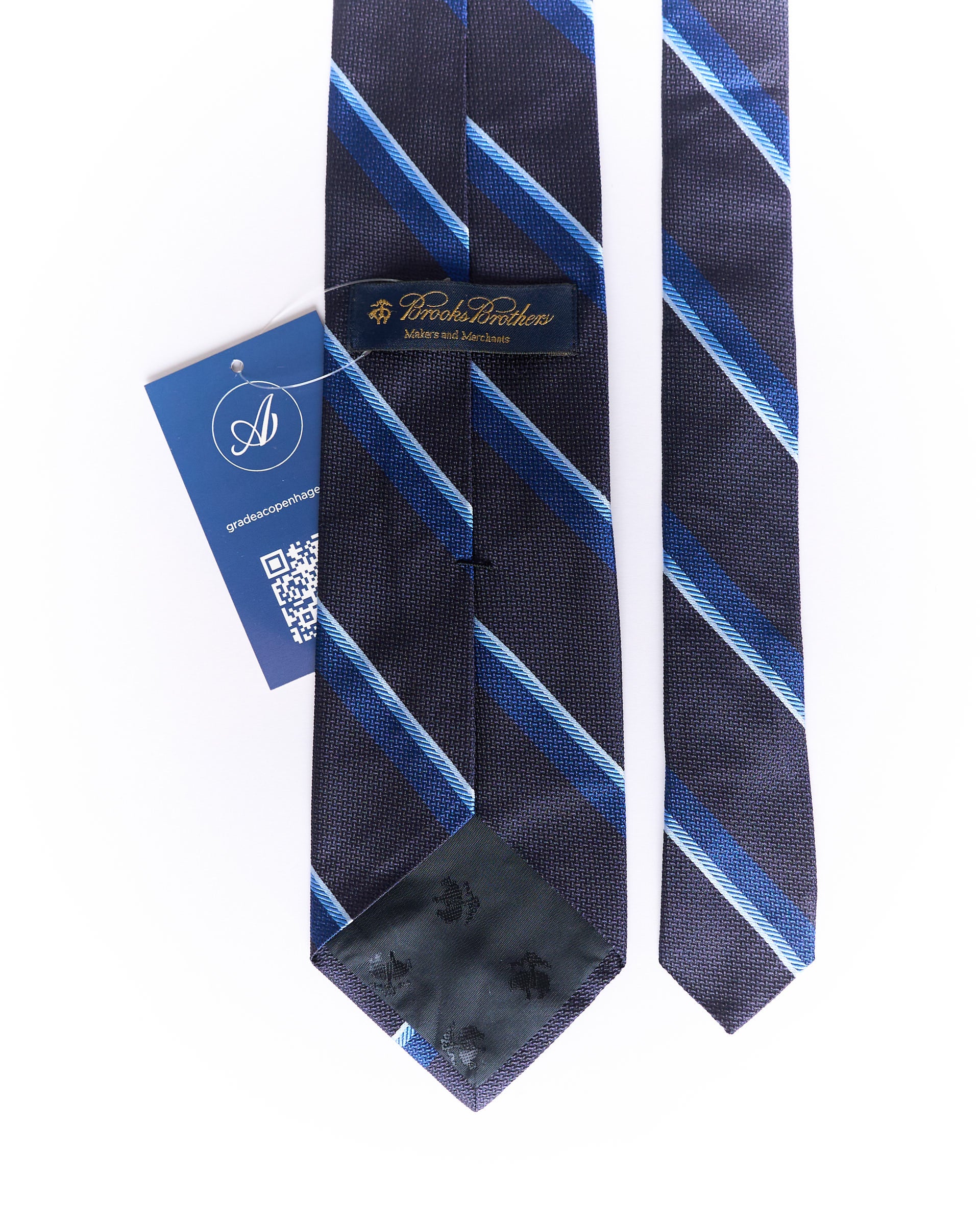 Brooks Brothers Navy and Blue Striped Silk Tie