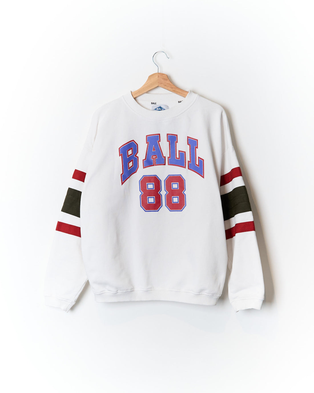 BALL White B788 Vintage Cotton O-Neck Swearshirt