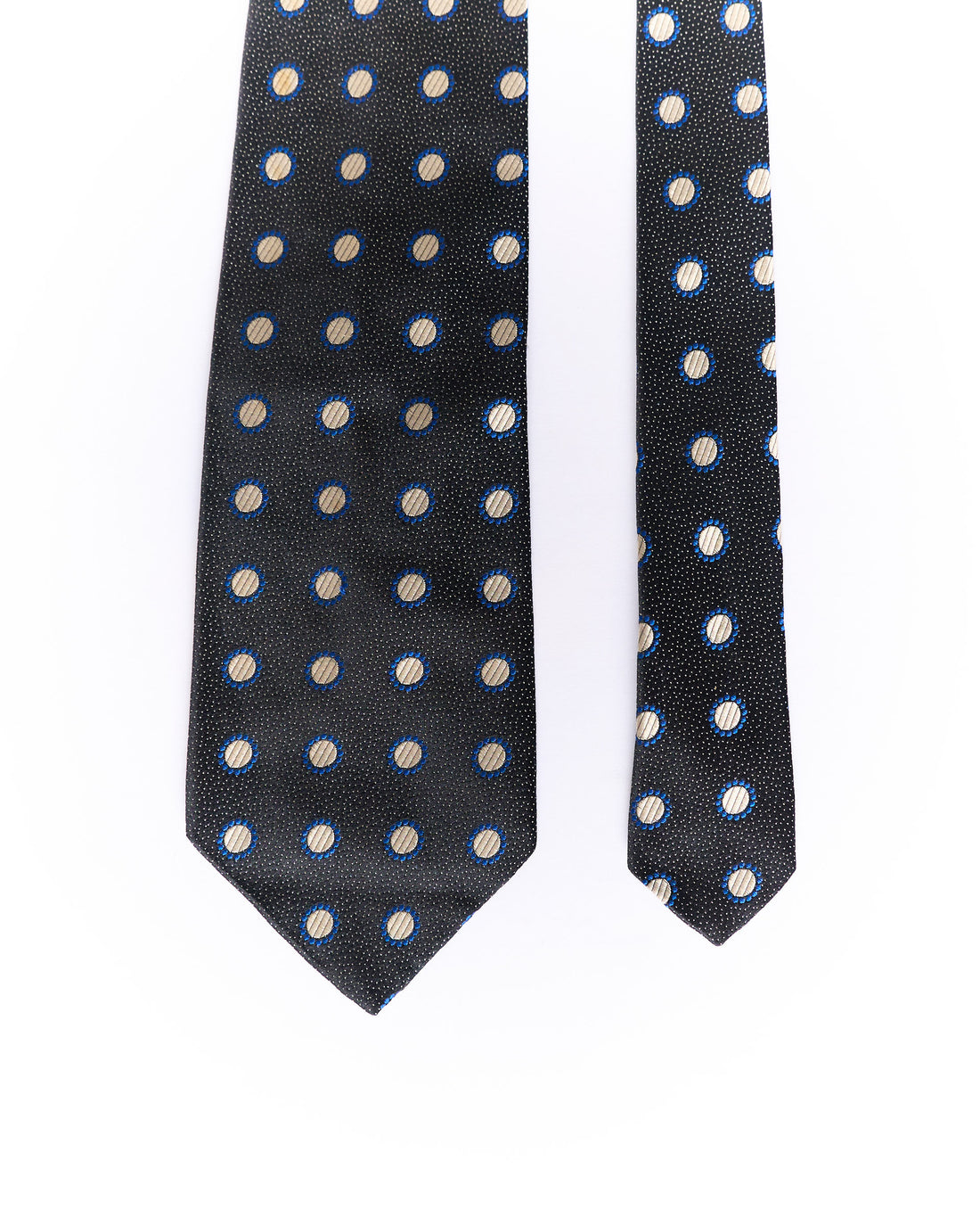 Hugo Boss Dark Grey, Beige and Blue Dotted Silk Tie