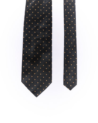 Hugo Boss Black and Beige Dotted Silk Tie