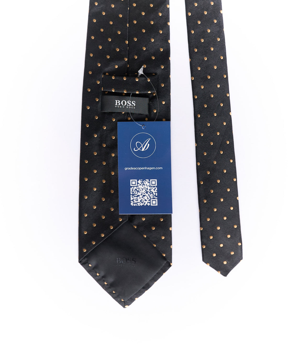 Hugo Boss Black and Beige Dotted Silk Tie