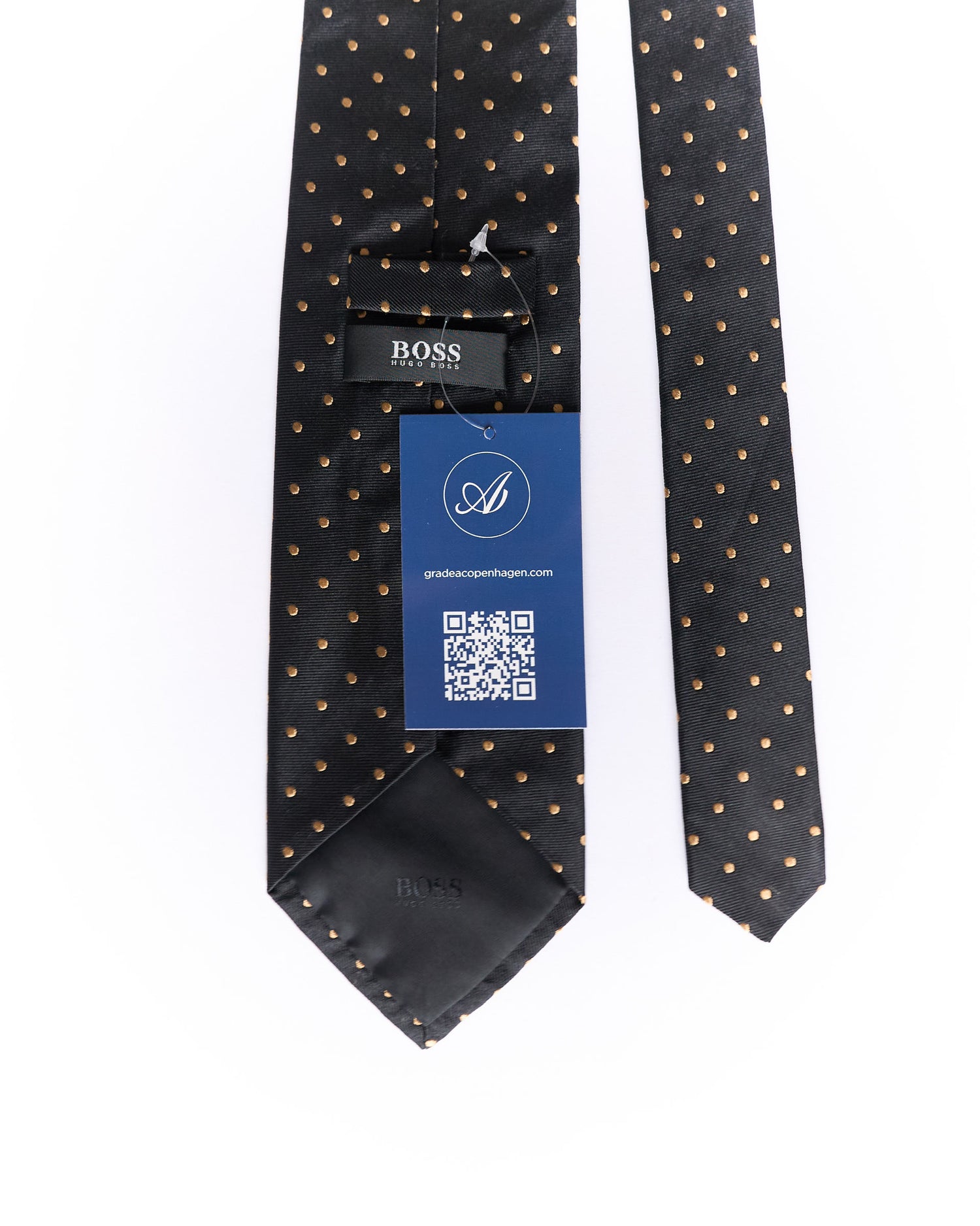 Hugo Boss Black and Beige Dotted Silk Tie