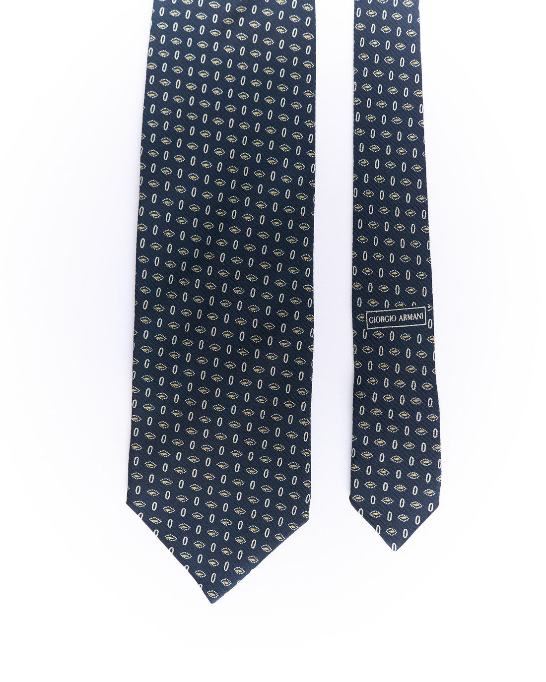 Giorgio Armani Navy Dotted Silk Tie