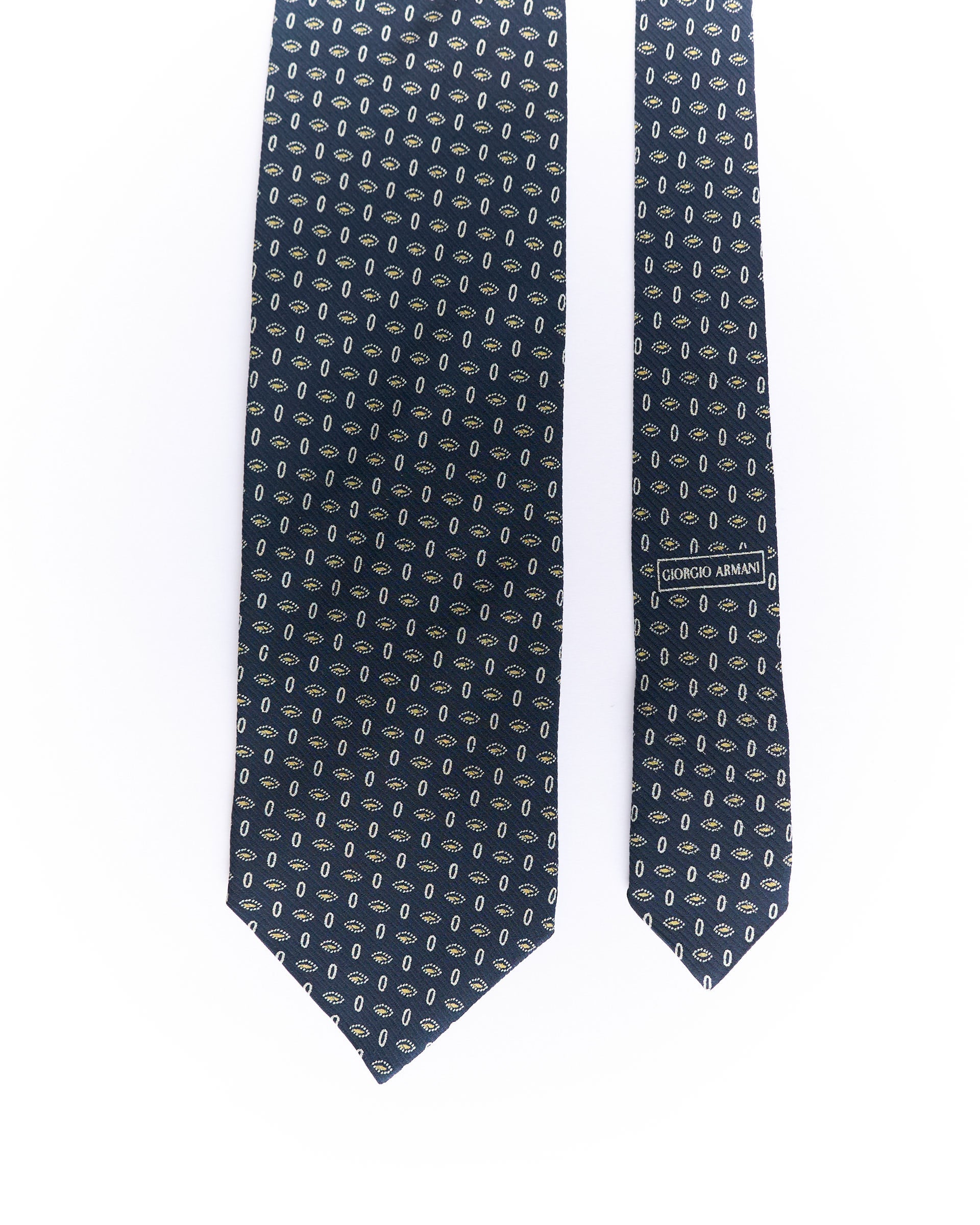 Giorgio Armani Navy Dotted Silk Tie