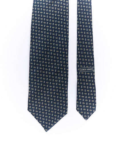 Giorgio Armani Navy Dotted Silk Tie