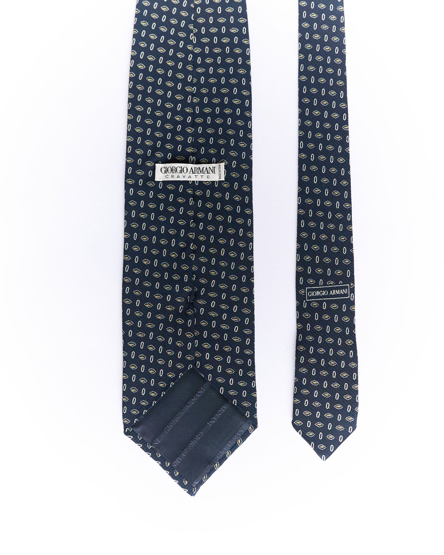 Giorgio Armani Navy Dotted Silk Tie