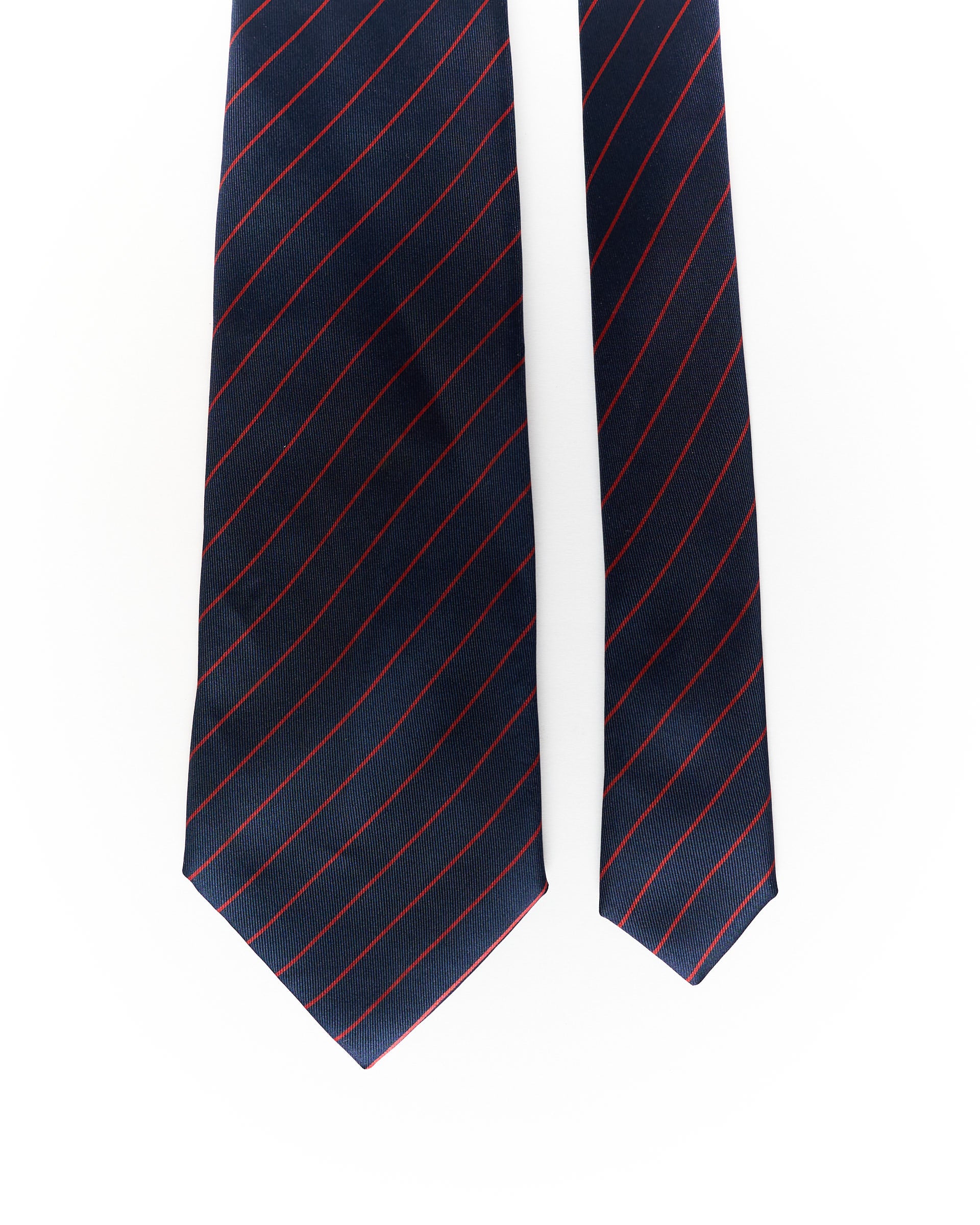 Roberto della Rosa Navy and Red Striped Silked Tie