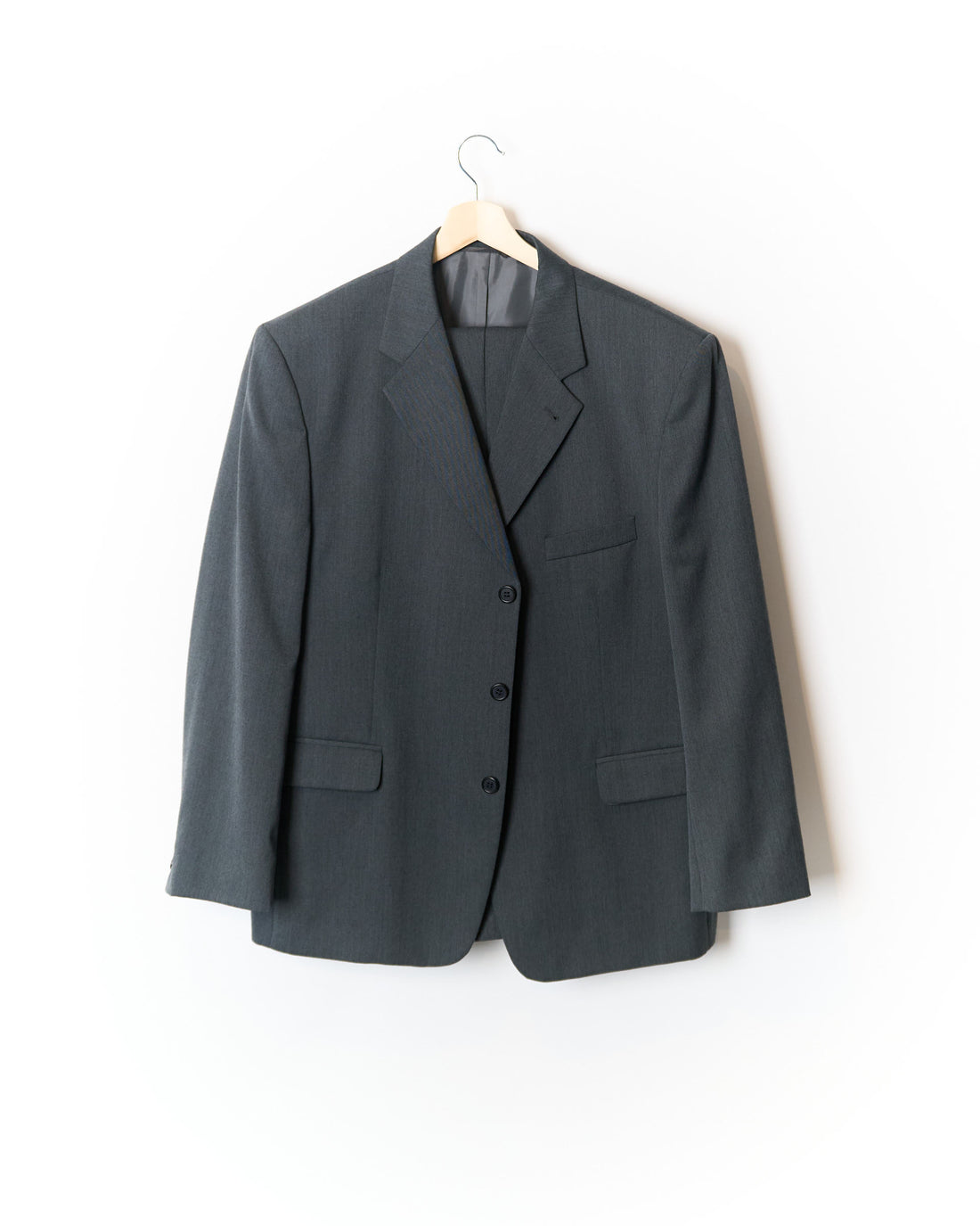Alberto Cassai Grey Wide Leg Wool Suit