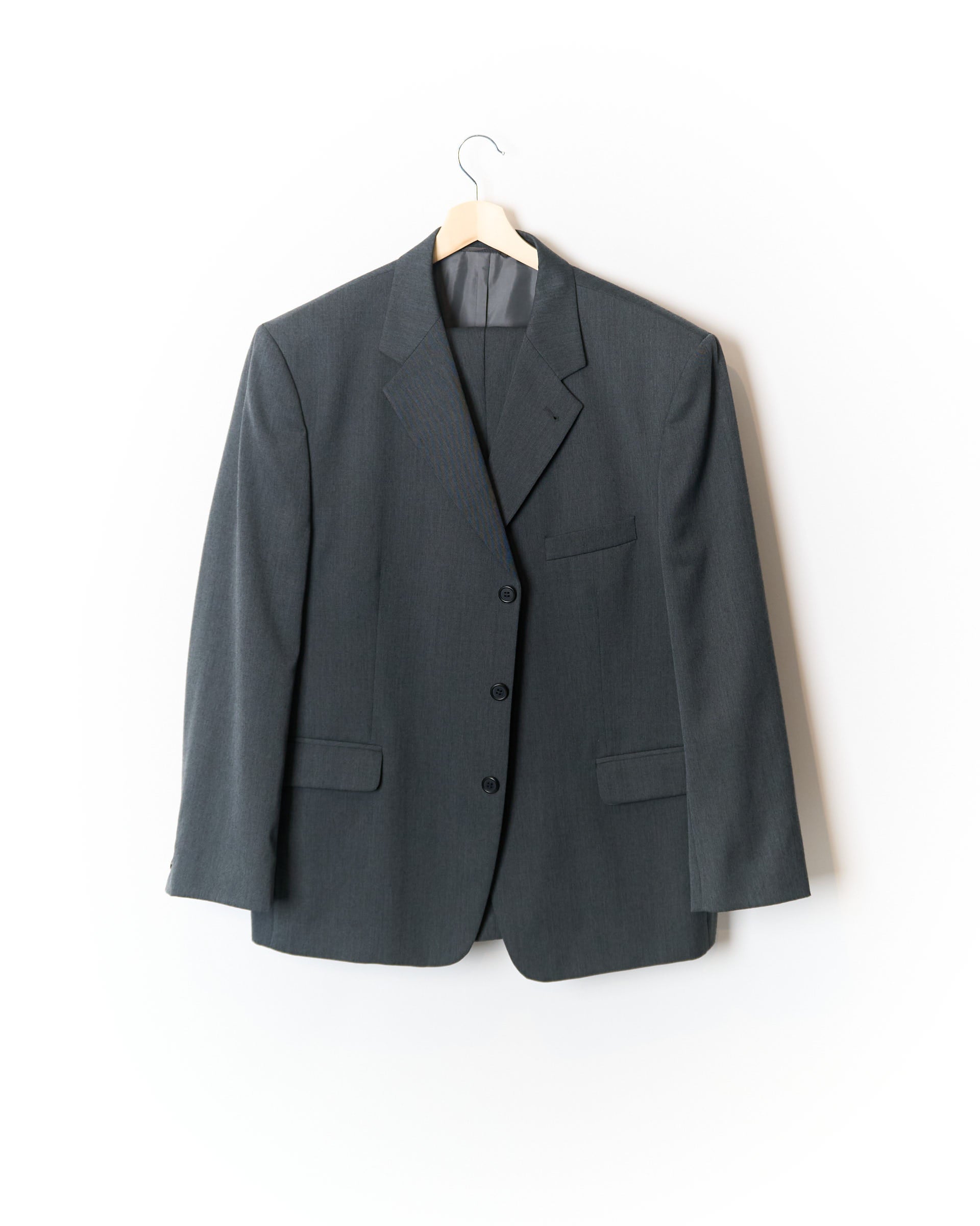 Alberto Cassai Grey Wide Leg Wool Suit