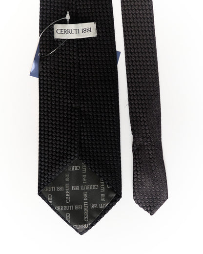 Cerruti Black Dotted Silk Tie