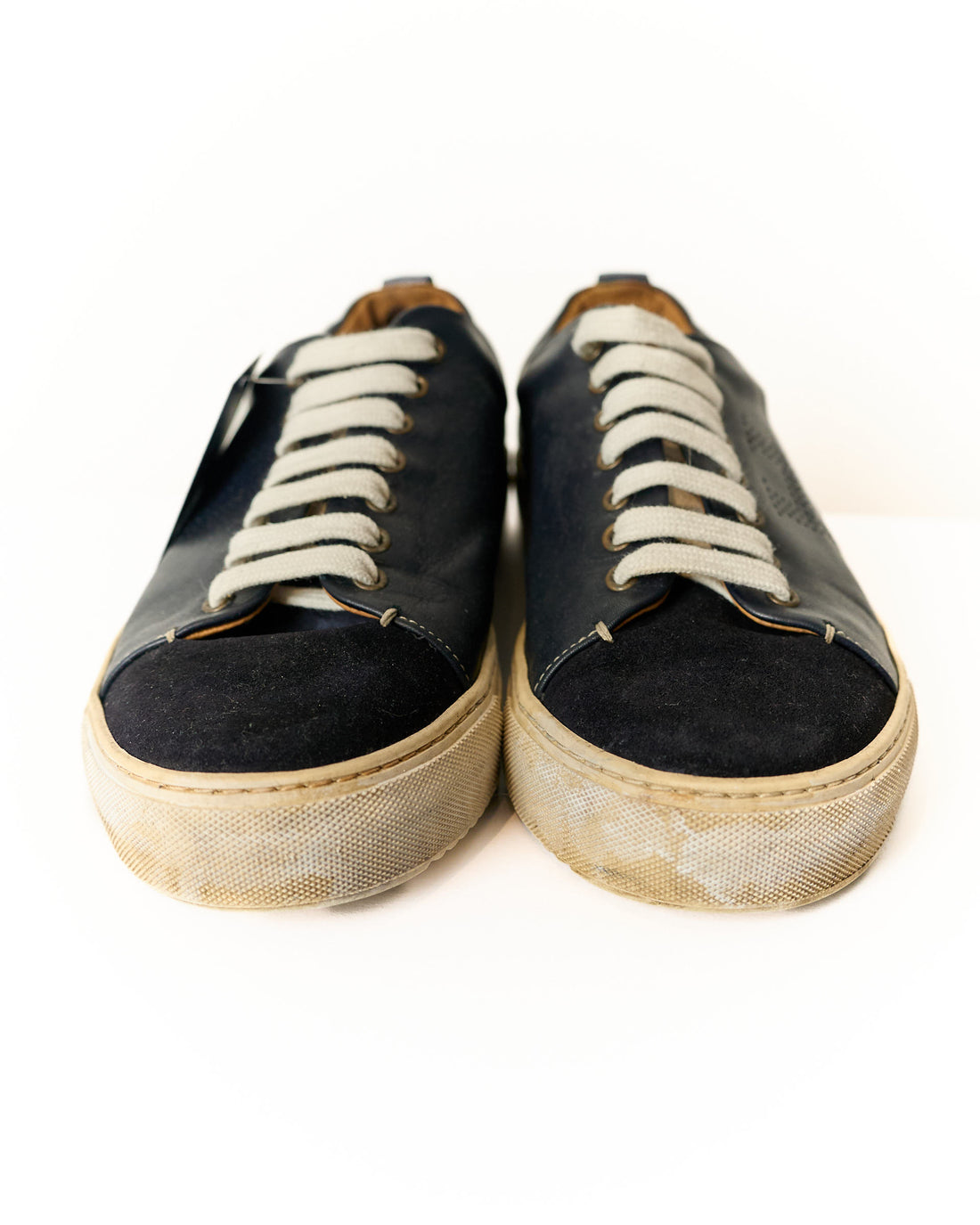 Hackett London Navy und schwarze Leder- und Wildleder-Sneaker
