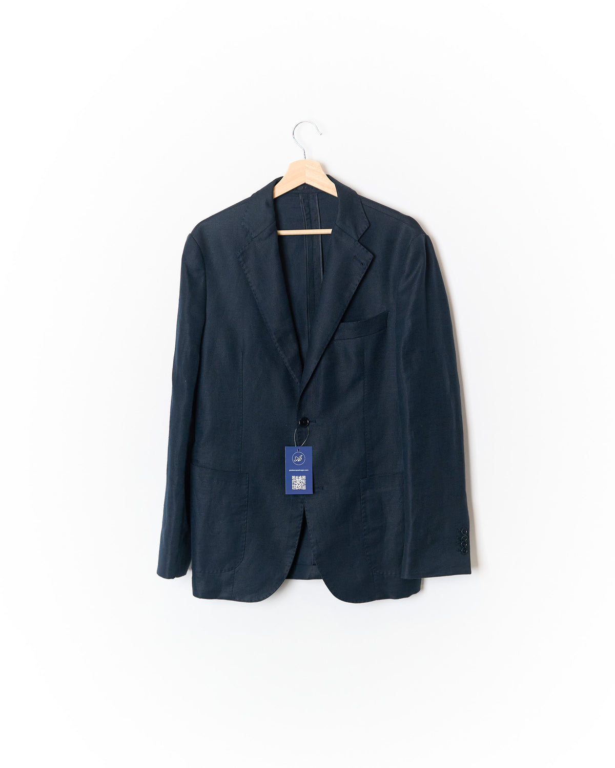 Gutteridge Navy Linen and Cotton Sport Jacket Blazer
