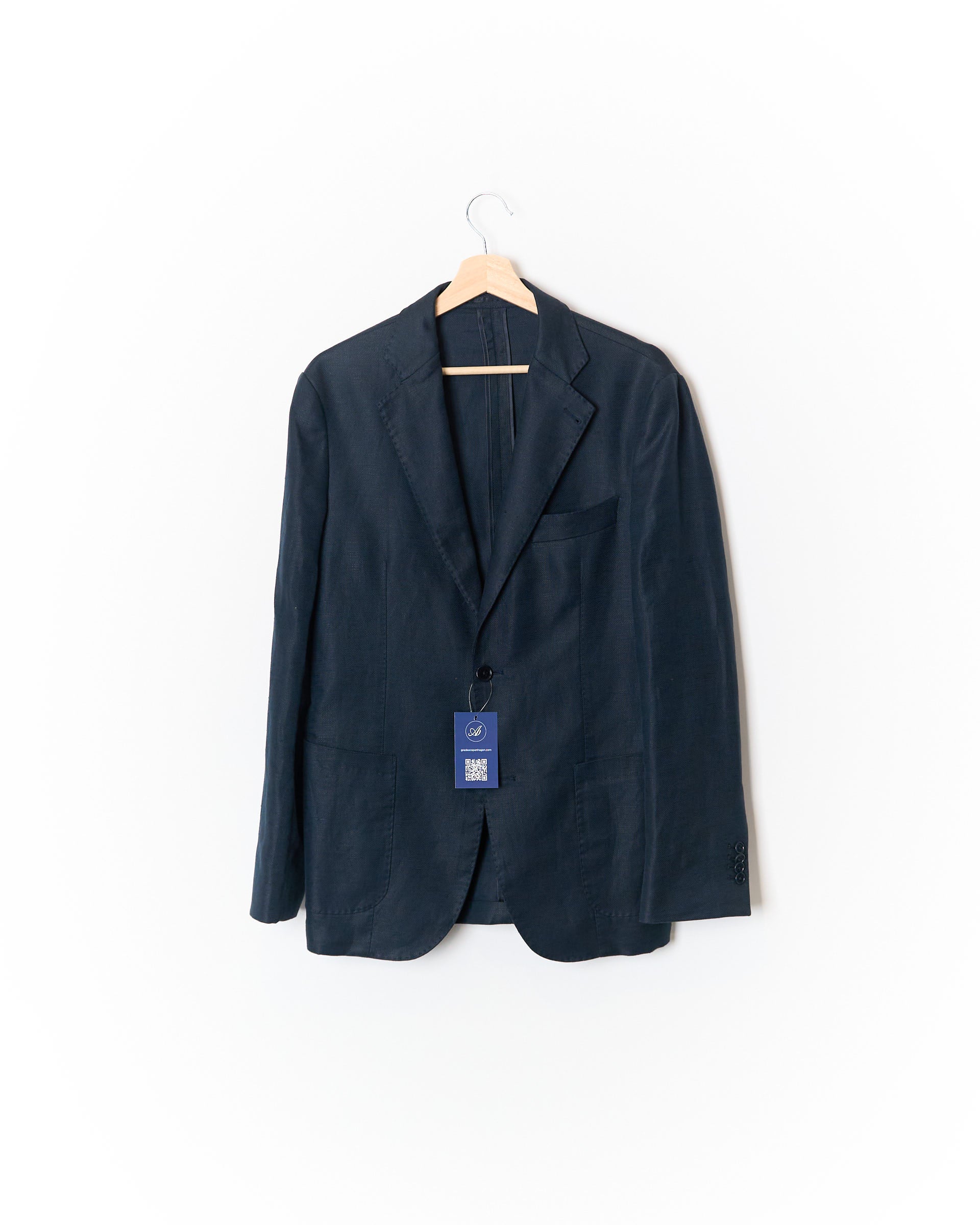 Gutteridge Navy Linen and Cotton Sport Jacket Blazer