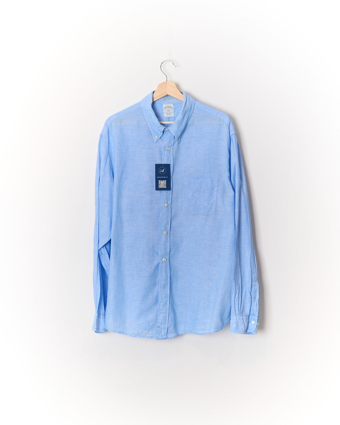 Brooks Brothers "346" Light Blue Button Down Linen Shirt