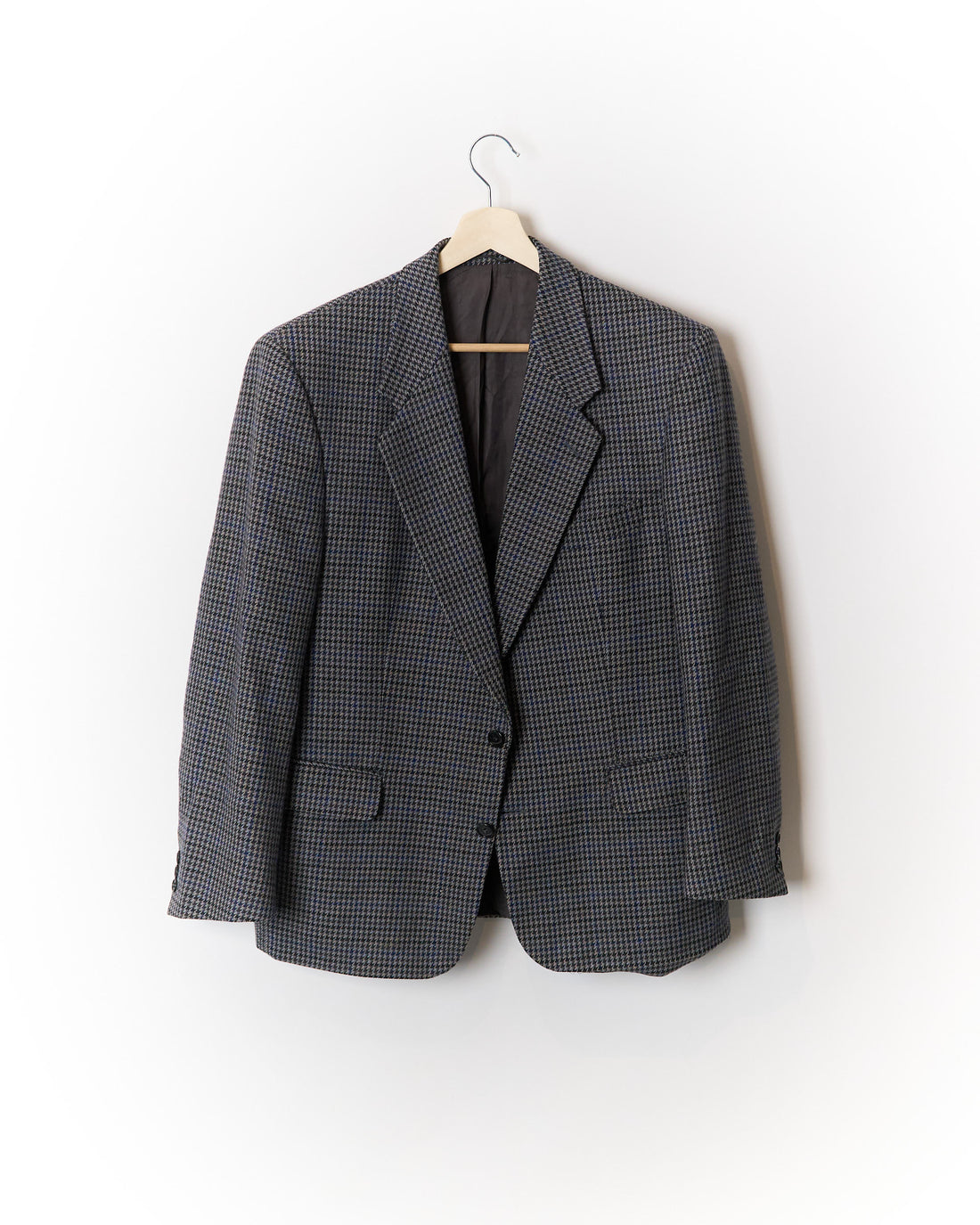 Bäumler Grey and Dark Grey Houndstooth Sport Jacket Wool Blazer