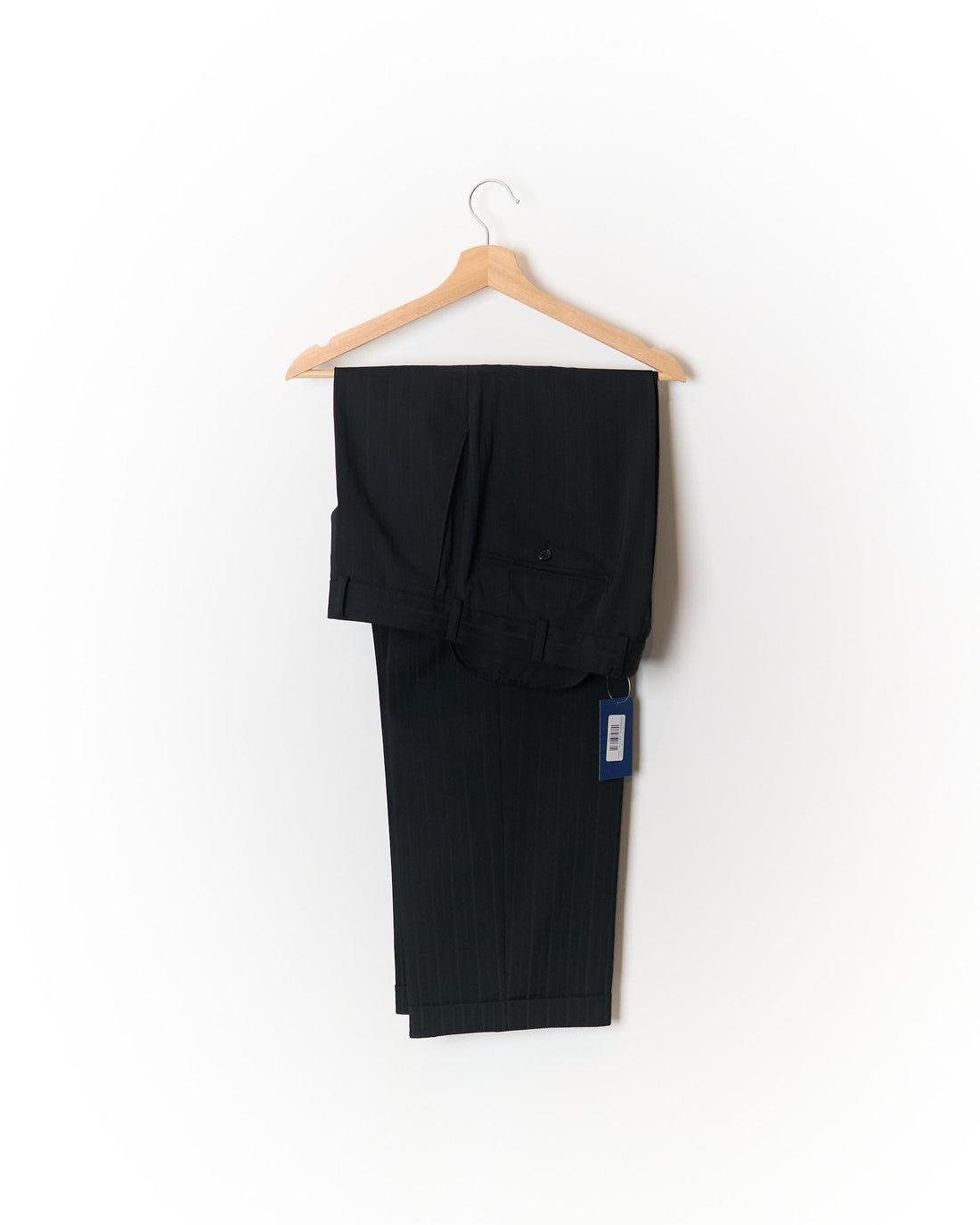 Carl Gross Black Pinstripe Straight Leg Dress Pants
