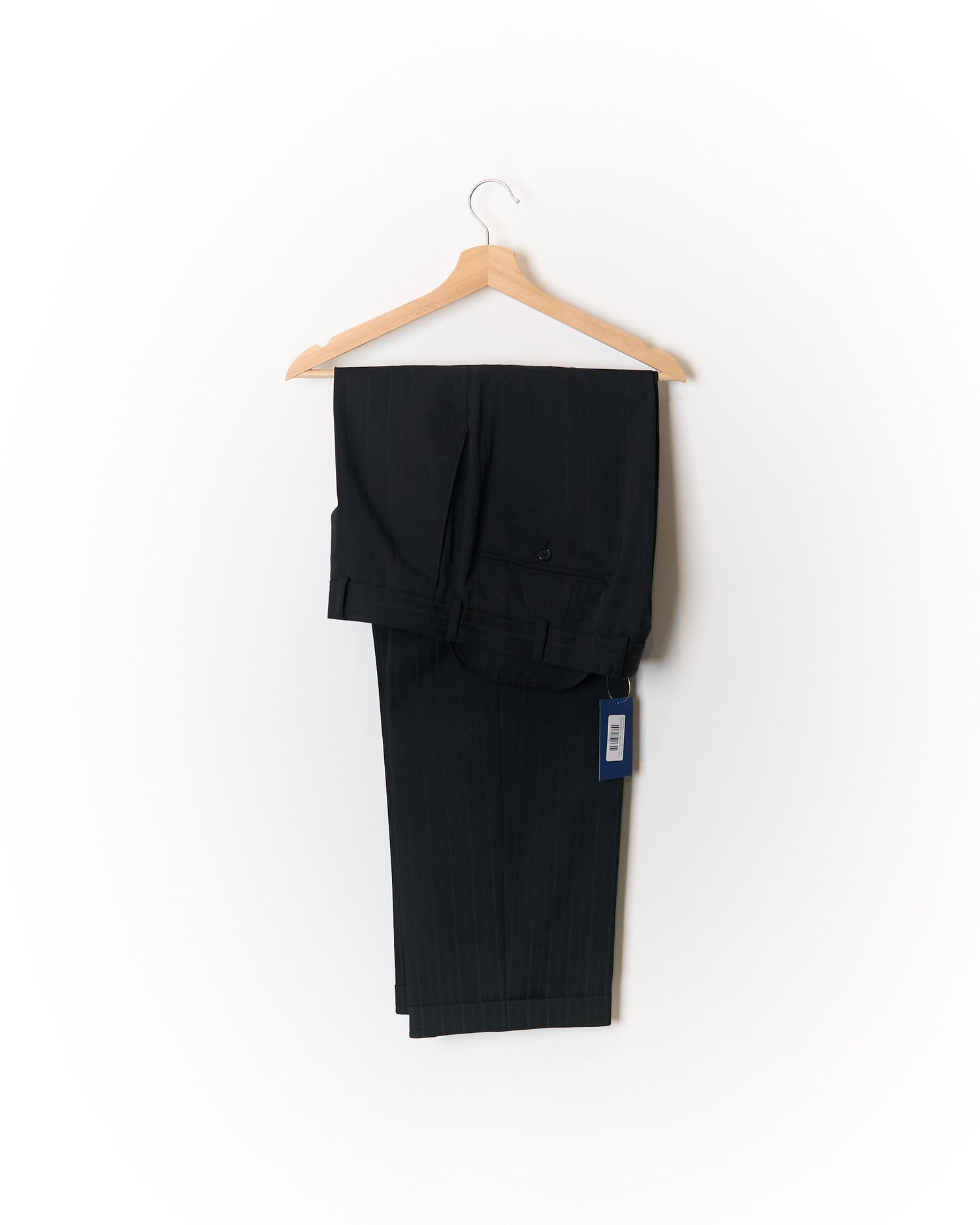 Carl Gross Schwarze Nadelstreifen-Stoffhose mit geradem Bein