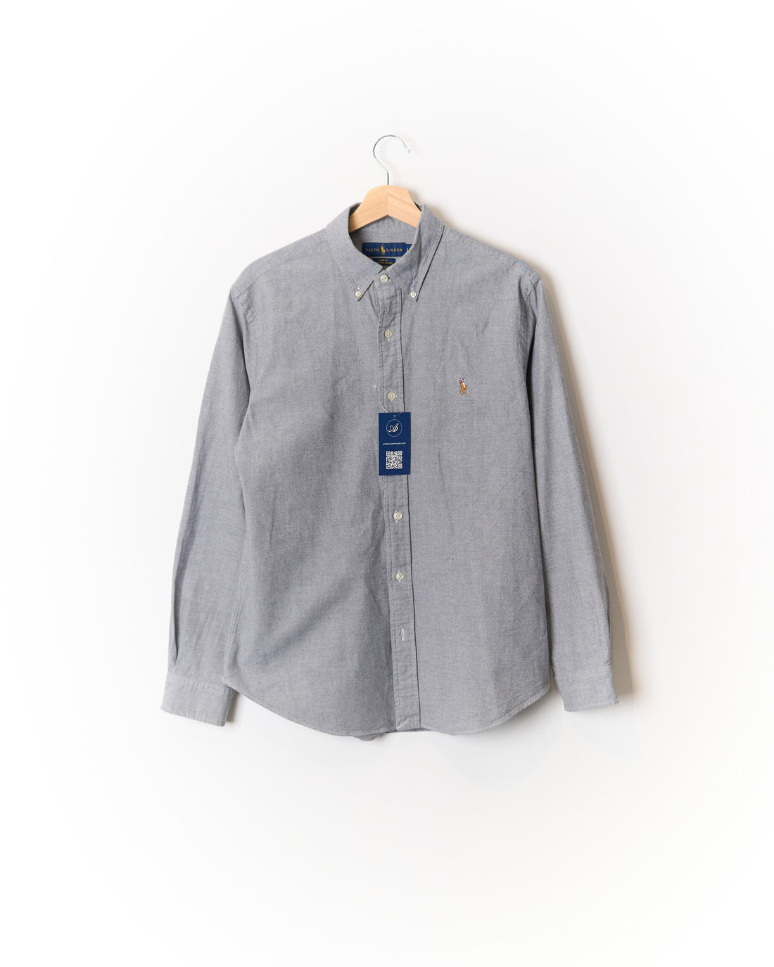 Polo Ralph Lauren Grey Slim Fit Strech Oxford Button Down Cotton Shirt