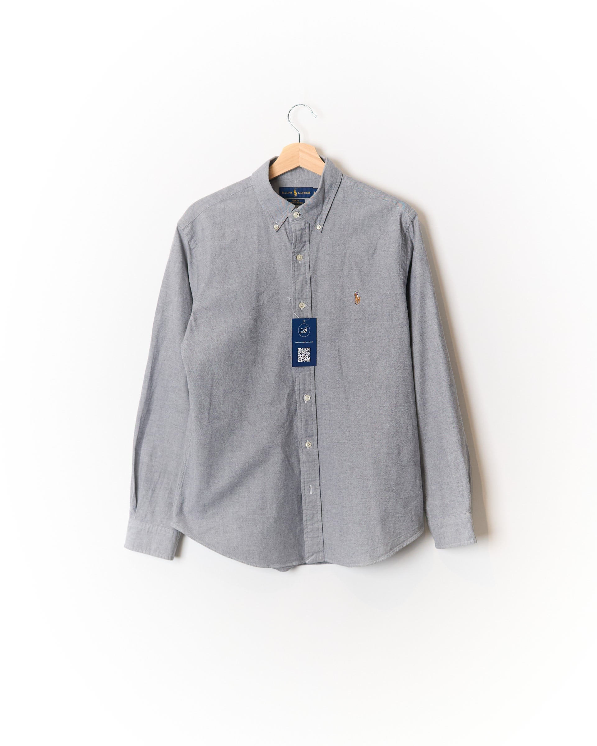 Polo Ralph Lauren Grey Slim Fit Strech Oxford Button Down Cotton Shirt