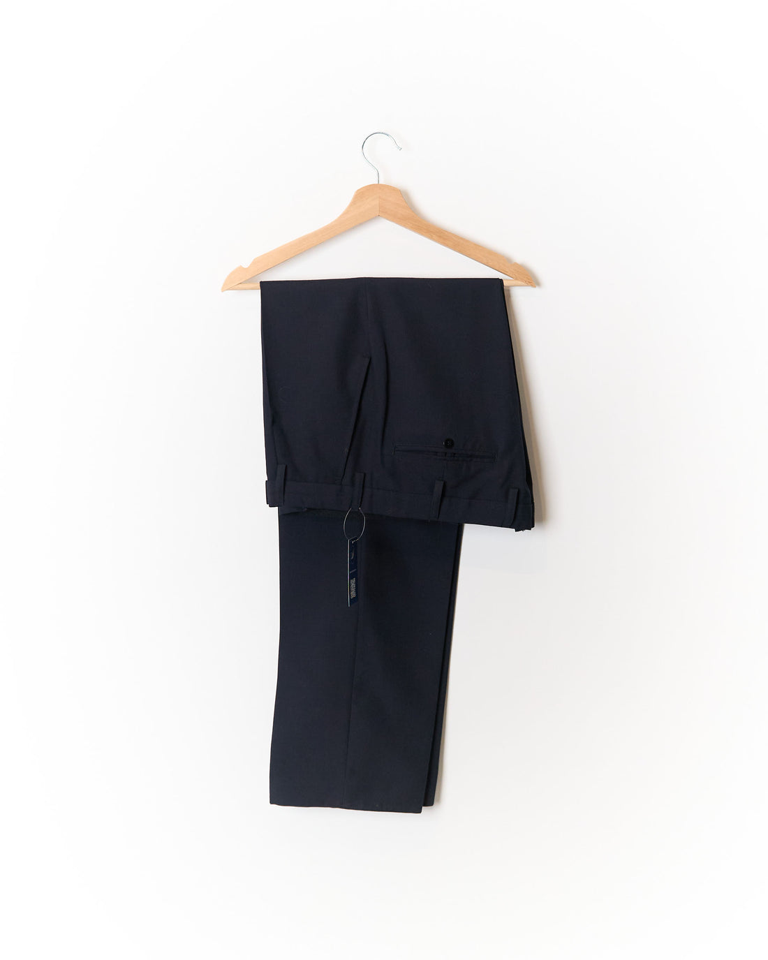 Navy Straight Leg Wool Dress Pants