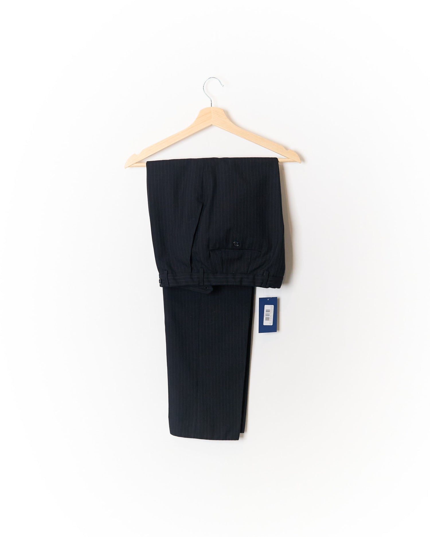 Navy Pinstripe Straight Leg Dress Pant