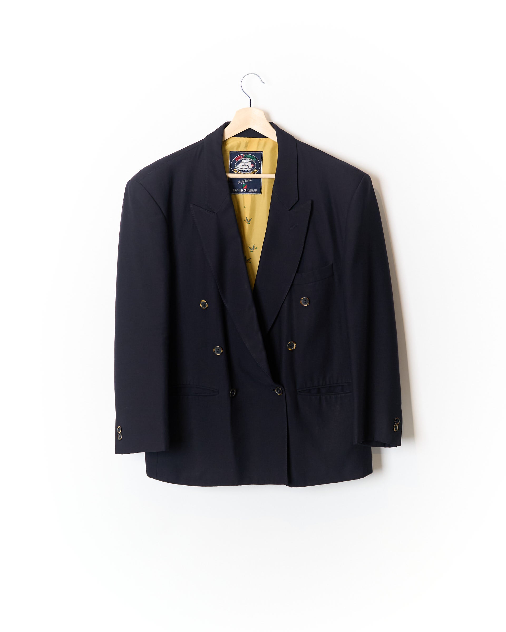 Redgreen Navy Double Chested Wool Blazer