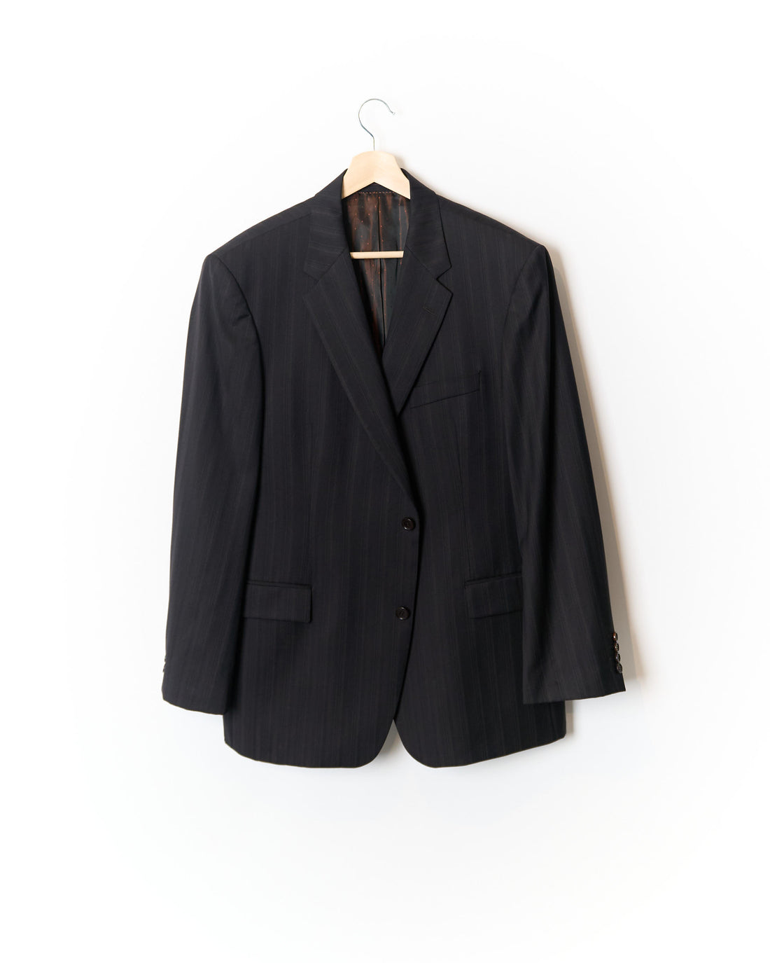 Sand Copenhagen Dark Brown Striped Virgin Wool and Silk Blazer