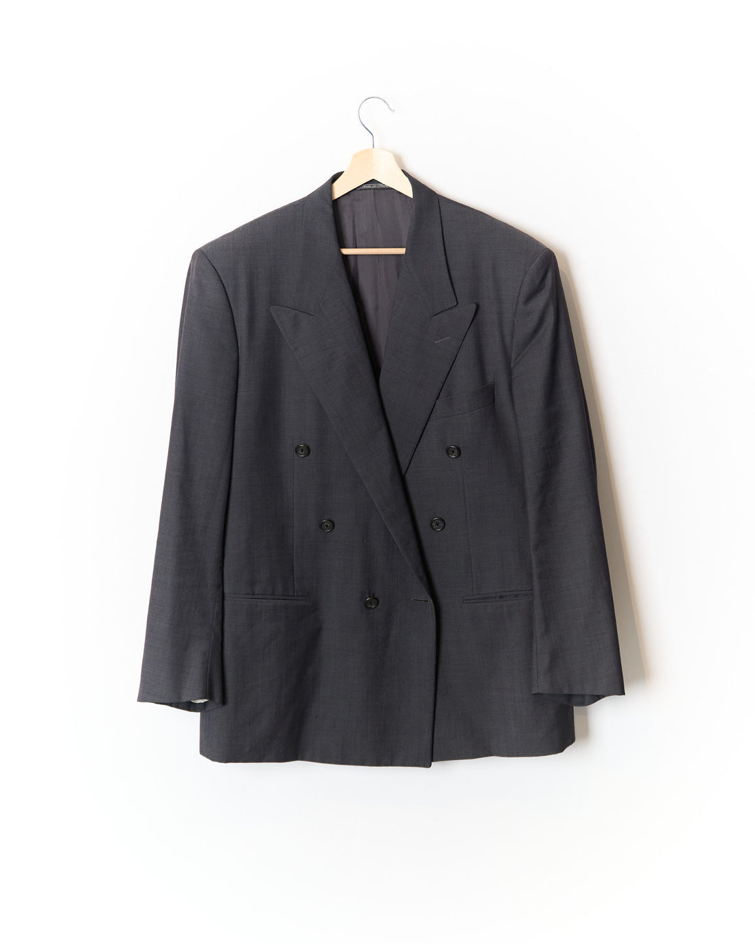 Corneliani Grey Double Breasted Extra Fine Merino Wool Blazer
