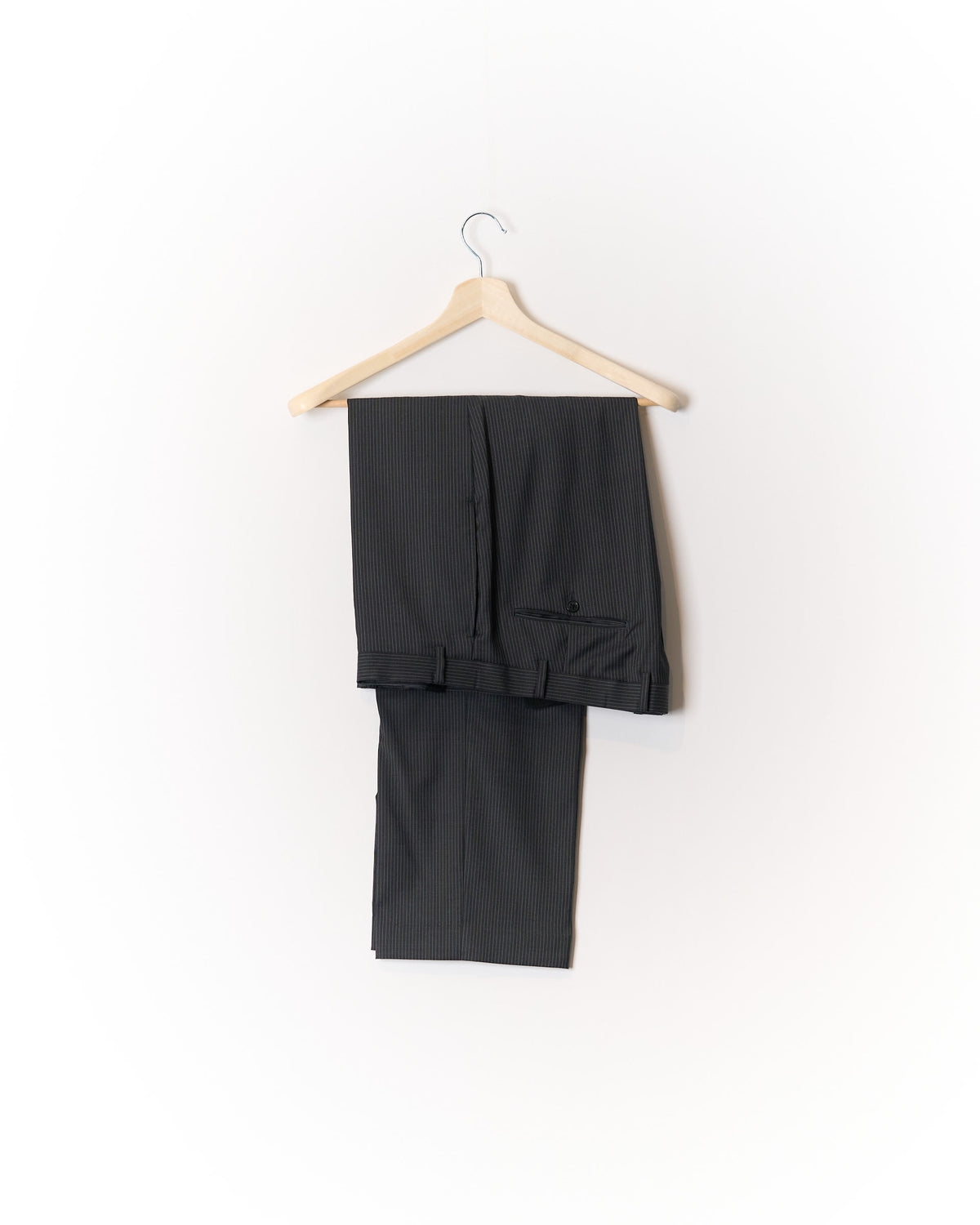 Calvin Klein Dark Grey Pinstripe Straight Leg Wool Suit